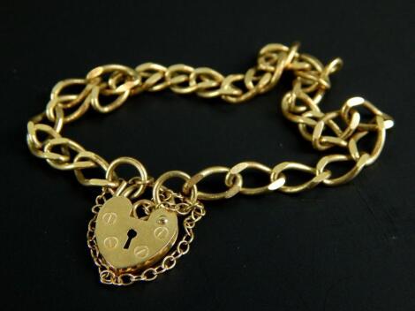 A 9ct gold gate bracelet