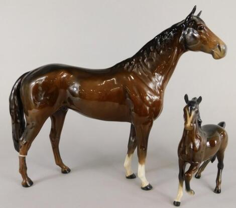 Two Beswick horse ornaments
