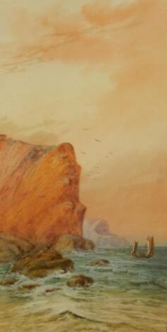 E. M. Earp (19th/20thC). Coastal scene with sailing ship