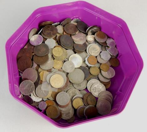 A collection of English and foreign coins