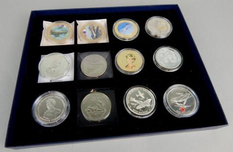 A box containing a number of commemorative crowns