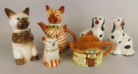 A group of pottery novelty wares