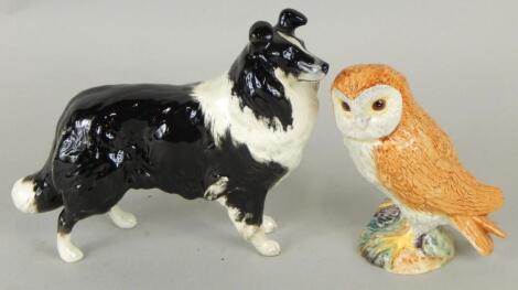 A Beswick model of a black and white sheepdog