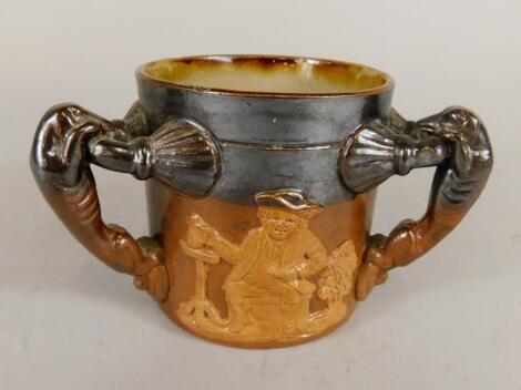 A 19thC stoneware tyg