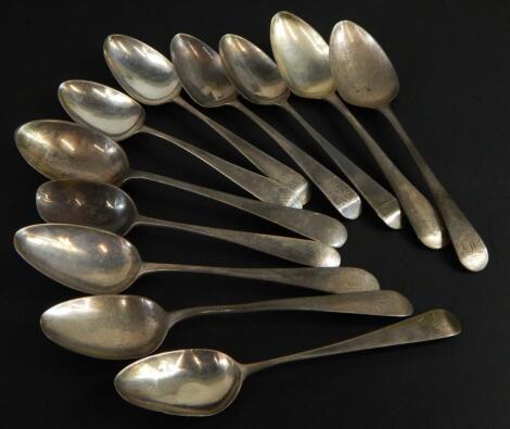 A collection of 19thC and later silver teaspoons