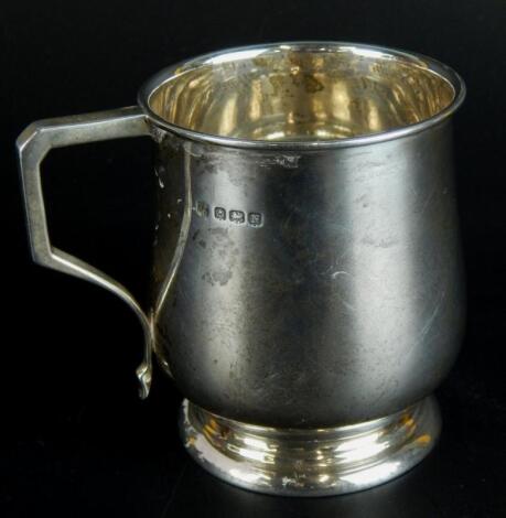 A George VI silver christening mug