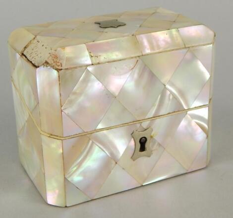 A Victorian mother of pearl dressing box