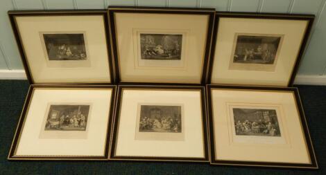 After William Hogarth. Six engravings from The Marriage Al-la-Mode Series