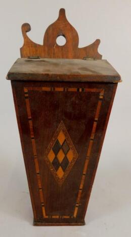 A Victorian mahogany and parquetry candle box