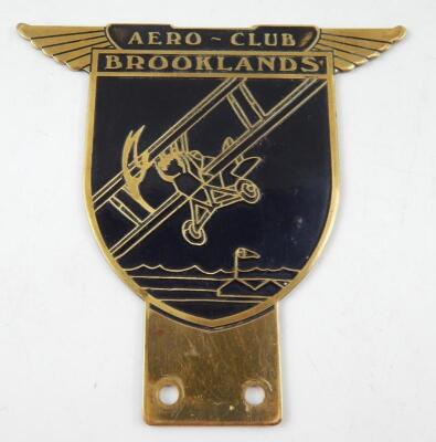 A Brooklands Aeroclub grille badge