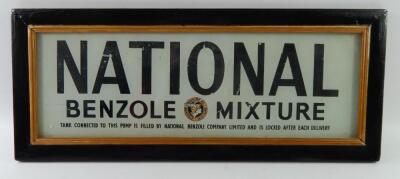 A 1940's American National Benzole Mixture glazed advertising sign