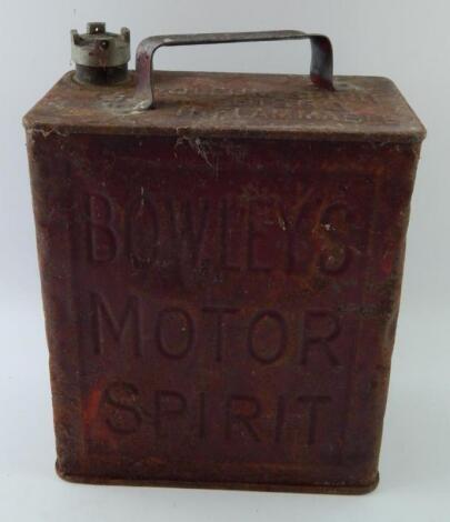 A Shell Bowleys petrol can.