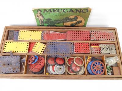 A two layered box of Meccano