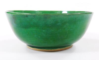 A green glazed pottery bowl - 2