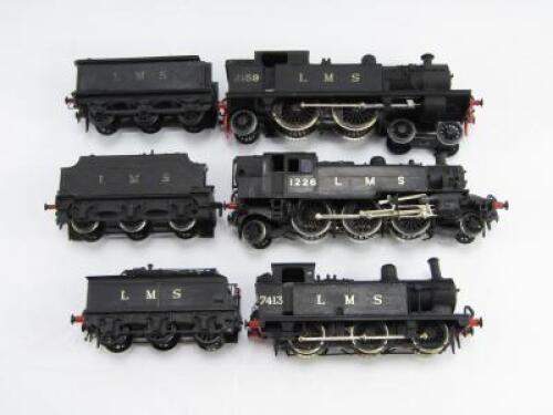 Three dublo guage LMS tank locomotives