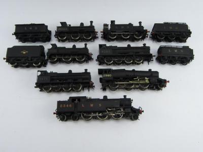 Seven LMS black livery dublo locomotives