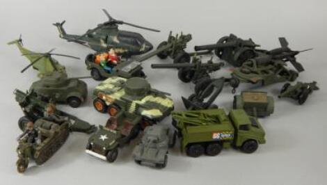 Various military vehicles