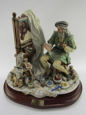 A Capodimonte porcelain figure La Giaconda di Leonardo