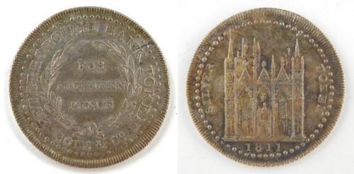 A Peterborough silver eighteen pence bank token for Cole & Co 1811.