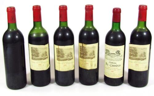 Five bottles of Chateau Duhart Milon Rothschild Pauillac red wine