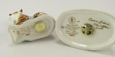 A pair of Royal Crown Derby Imari porcelain paperweights - 2