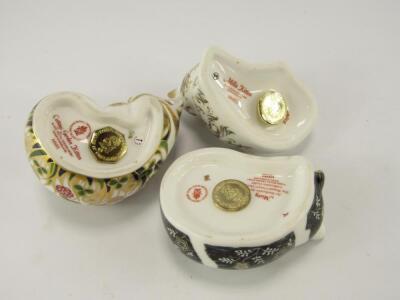 Three Royal Crown Derby Imari porcelain paperweights - 2