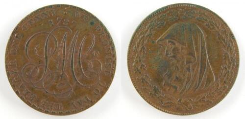 An Anglesey Mines one penny Druid's head token 1787