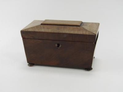 A Regency mahogany twin division tea caddy