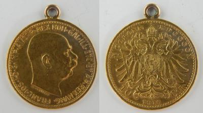 An Austrian gold Franz Joseph I 10 Corona 1910