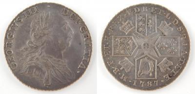 A George III shilling 1787