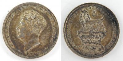 A George IV shilling 1825