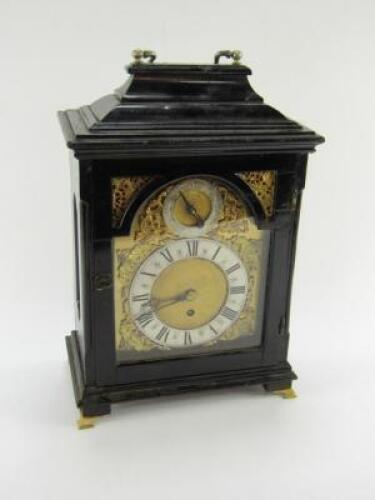 A Georgian style ebonised bracket clock