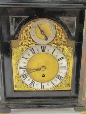 A Georgian style ebonised bracket clock - 2