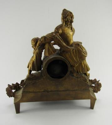 A French late 19thC gilt spelter mantel clock - 2