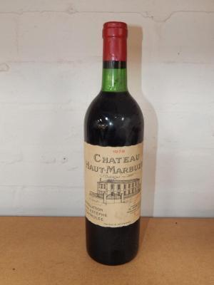 A bottle of Chateau Haut-Marbuzet 1978