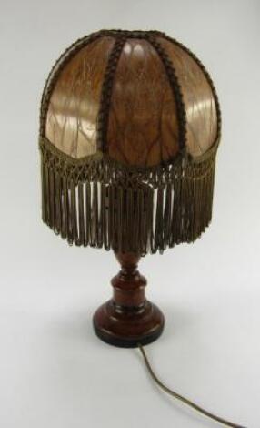 A baluster table lamp with a scumble finish