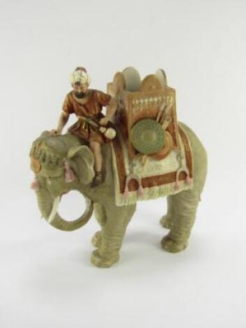 A Royal Dux porcelain figure of an elephant