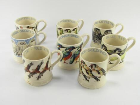 Eight Emma Bridgewater pottery mugs