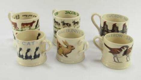 Three Emma Bridgewater pottery mugs