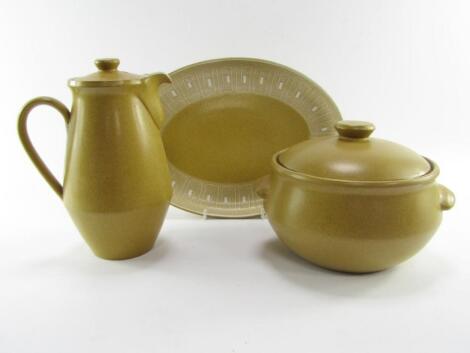 A Denby pottery part dinner and tea service decorated in the Ode pattern