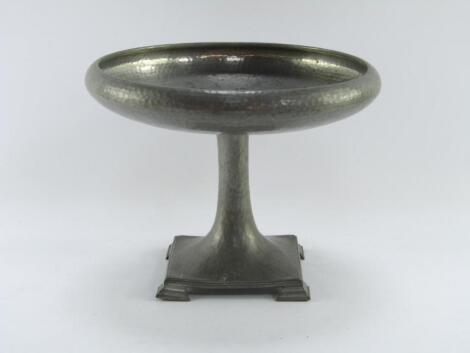 A Granby hammered pewter Art Nouveau comport