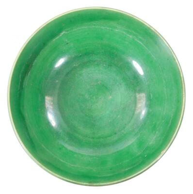 A green glazed pottery bowl - 12