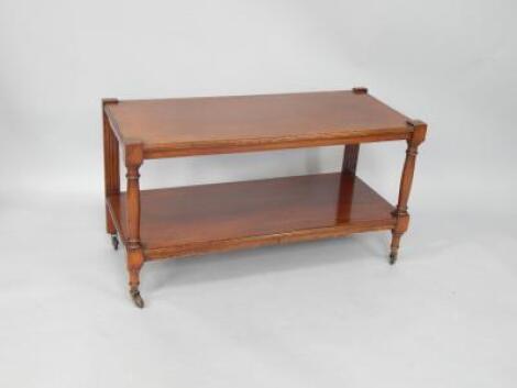 An Edwardian mahogany two tier trolley