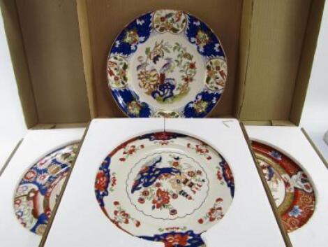 Four Masons ironstone plates