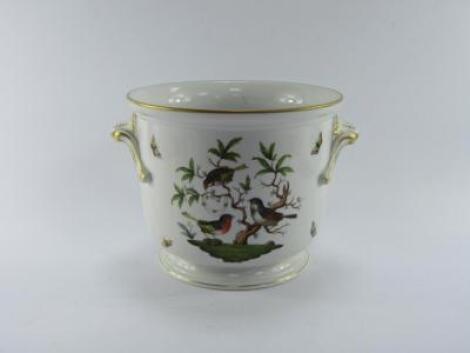 A Herend porcelain twin handled jardiniere