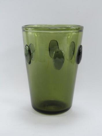 A Hadeland green glass vase