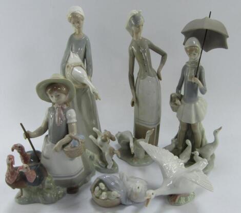 Six Lladro porcelain figures