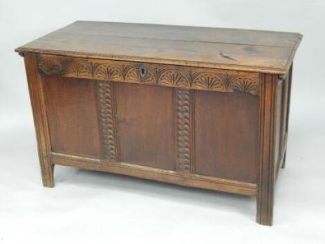 A 17thC oak coffer