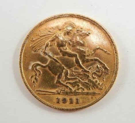 A George V half sovereign 1911.