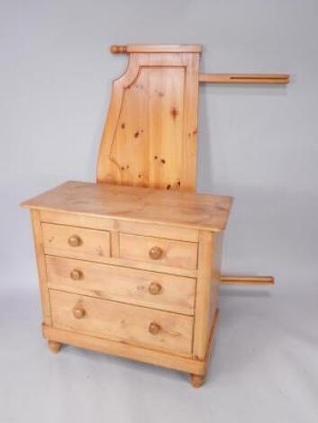 A pine chest of drawers